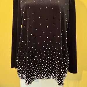 Embellished Velvet Tunic -- Perfect for the Holidays!